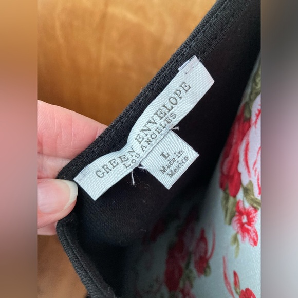 Green Envelope - Black Stretch Knit Maxi Sundress -SZ L - Picture 9 of 9